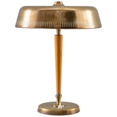 Swedish Midcentury Table Lamp in Brass by Bröderna Malmströms Metallvarufabrik