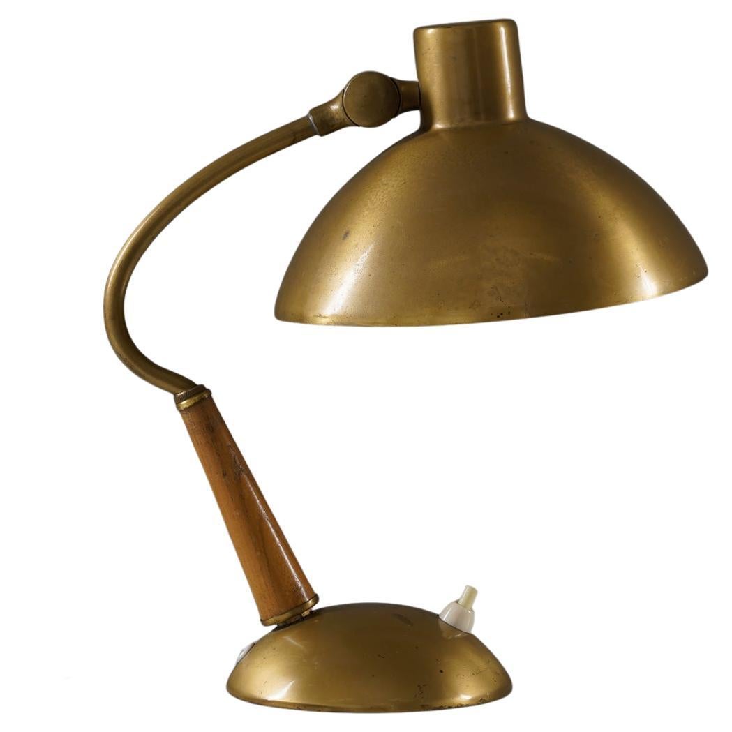 Schwedische tischlampe aus der mitte des jahrhunderts aus messing von Malmö Metallvarufabrik