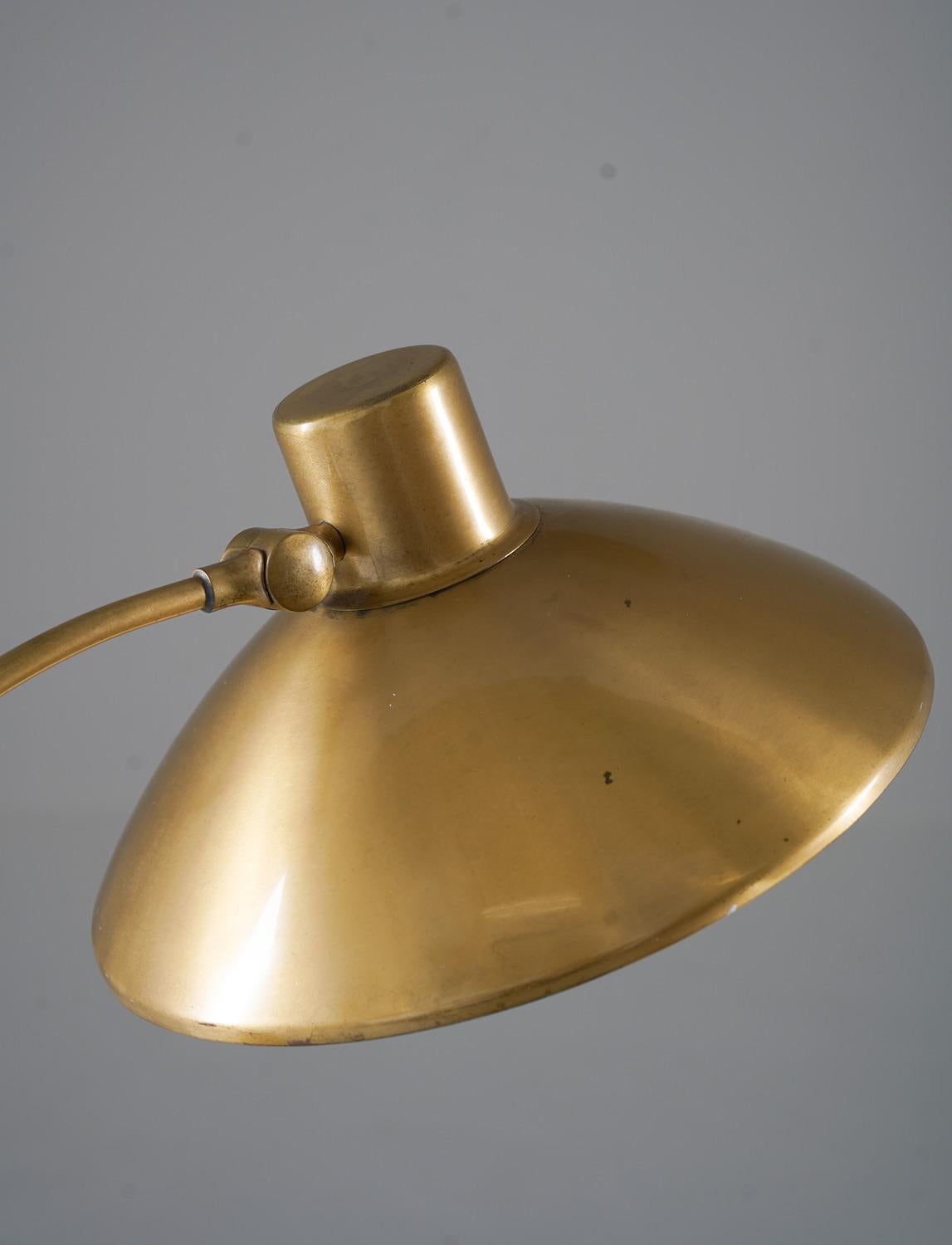 20th Century Swedish Midcentury Table Lamp in Brass by Malmströms