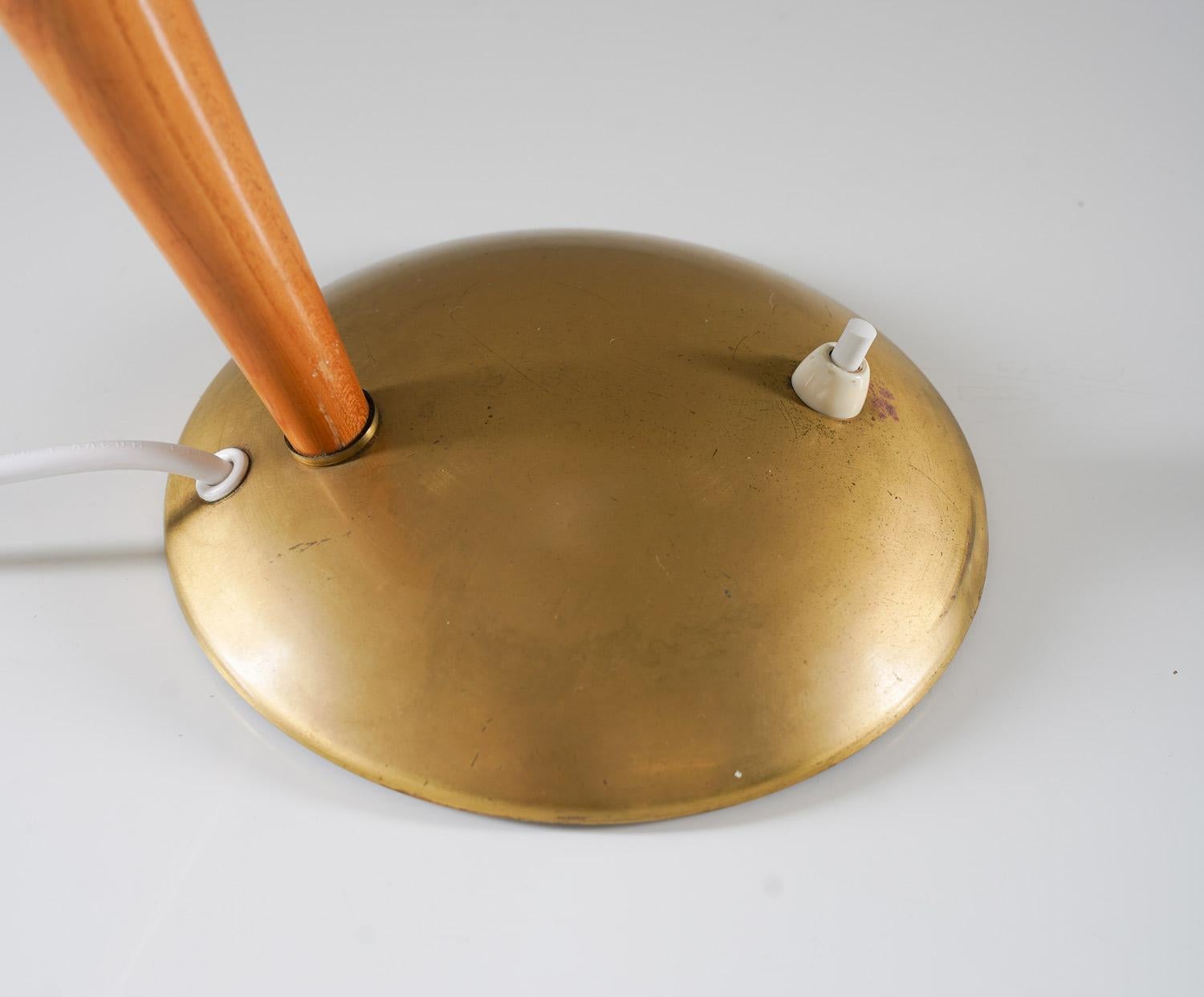 Swedish Midcentury Table Lamp in Brass by Malmströms 1