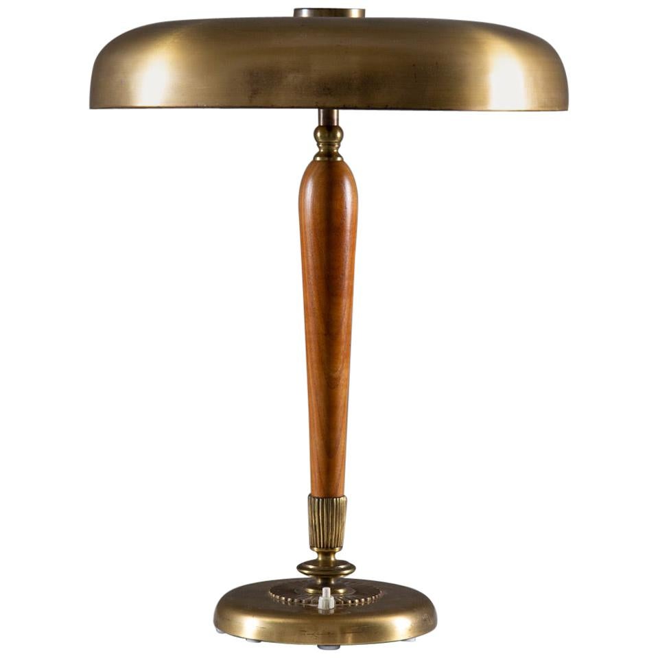 Swedish Midcentury Table Lamp in Brass