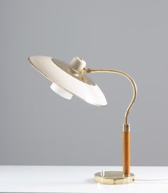 Swedish Midcentury Table Lamp Model 600 by Boréns in Brass, Glass and Wood