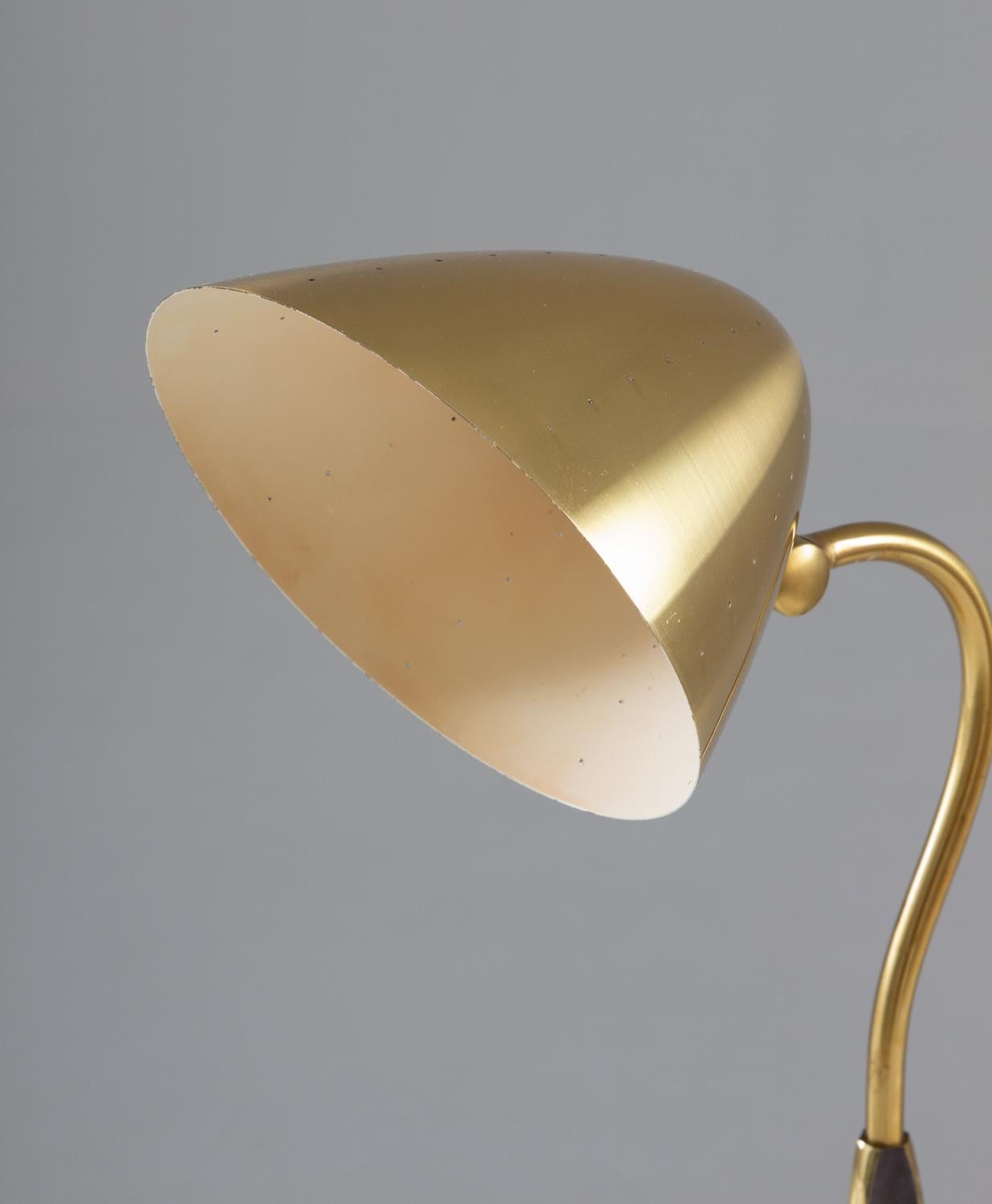 Swedish Midcentury Table Lamp in Perforated Brass by Boréns In Good Condition For Sale In Karlstad, SE