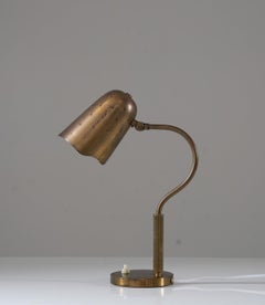 Swedish Midcentury Table Lamp in Perforated Brass