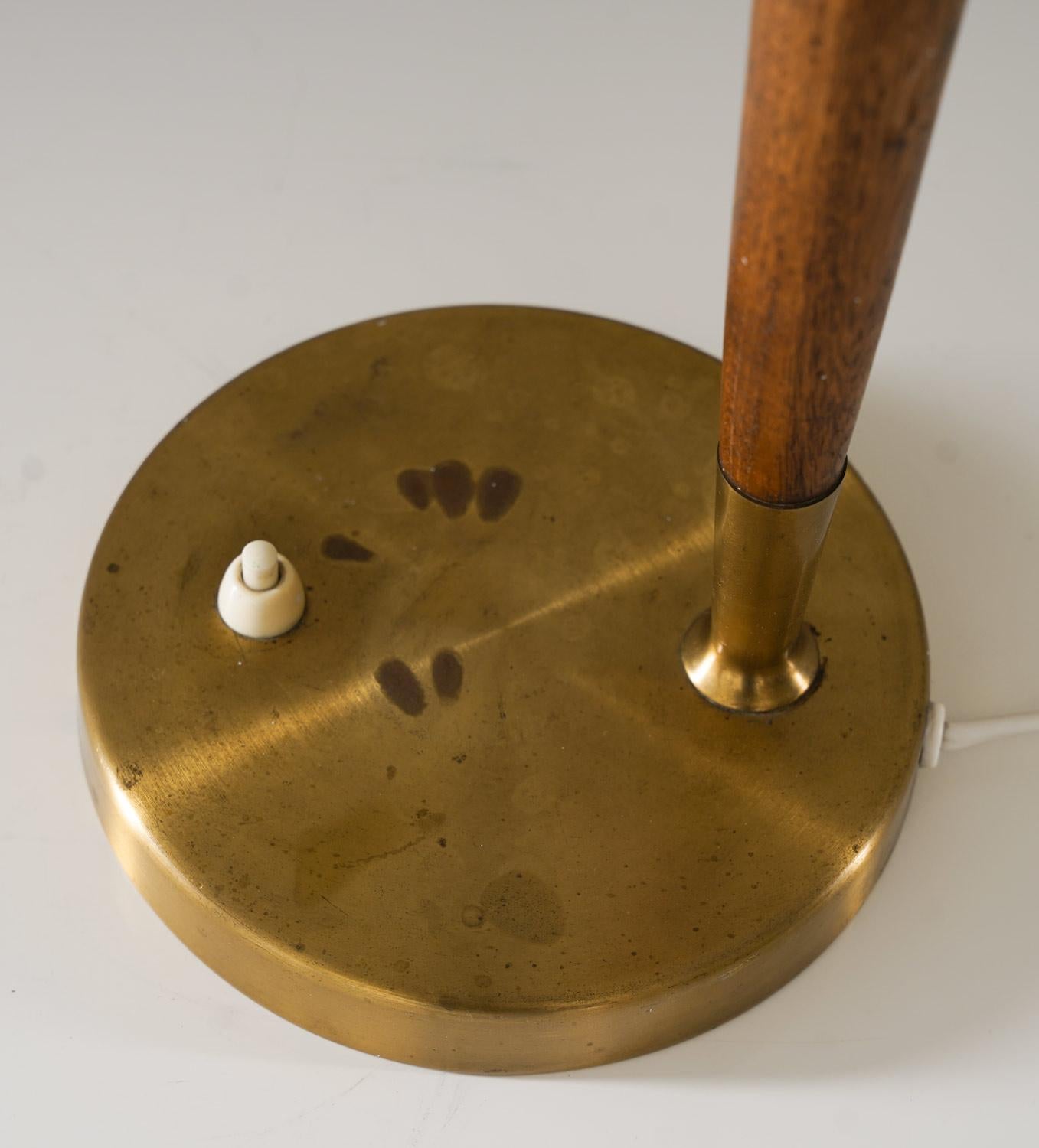 20th Century Swedish Midcentury Table Lamp in Perforated Brass For Sale