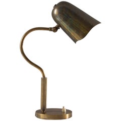 Swedish Midcentury Table Lamp in Perforated Brass