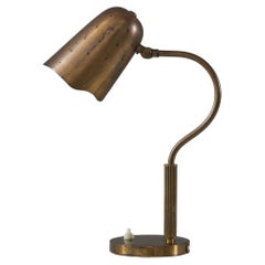 Swedish Midcentury Table Lamp in Perforated Brass