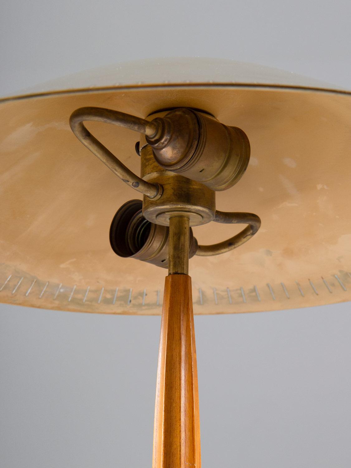 Swedish Midcentury Table Lamp in Teak and Brass by Böhlmarks 3