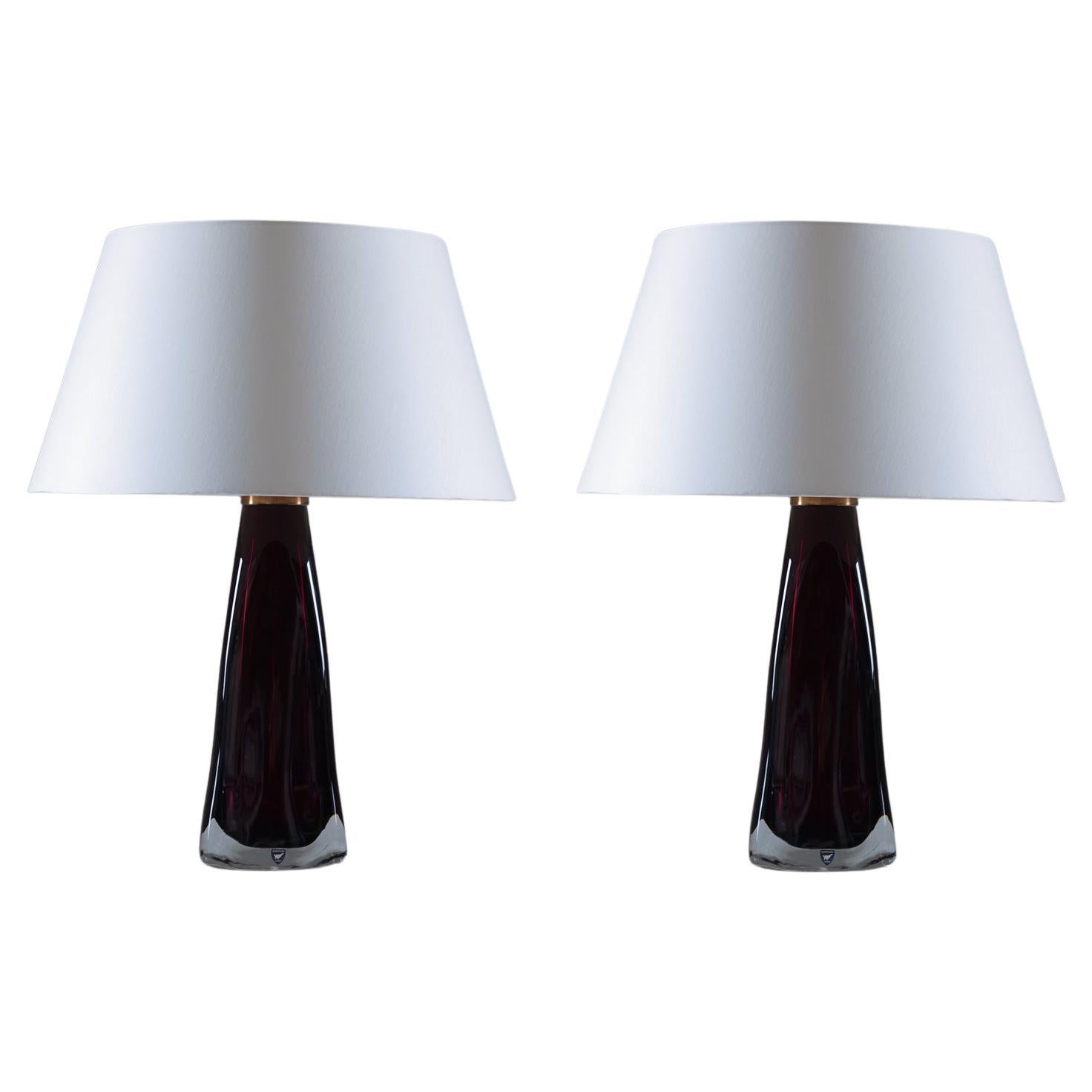 Swedish Midcentury Table Lamps by Carl Fagerlund for Orrefors For Sale