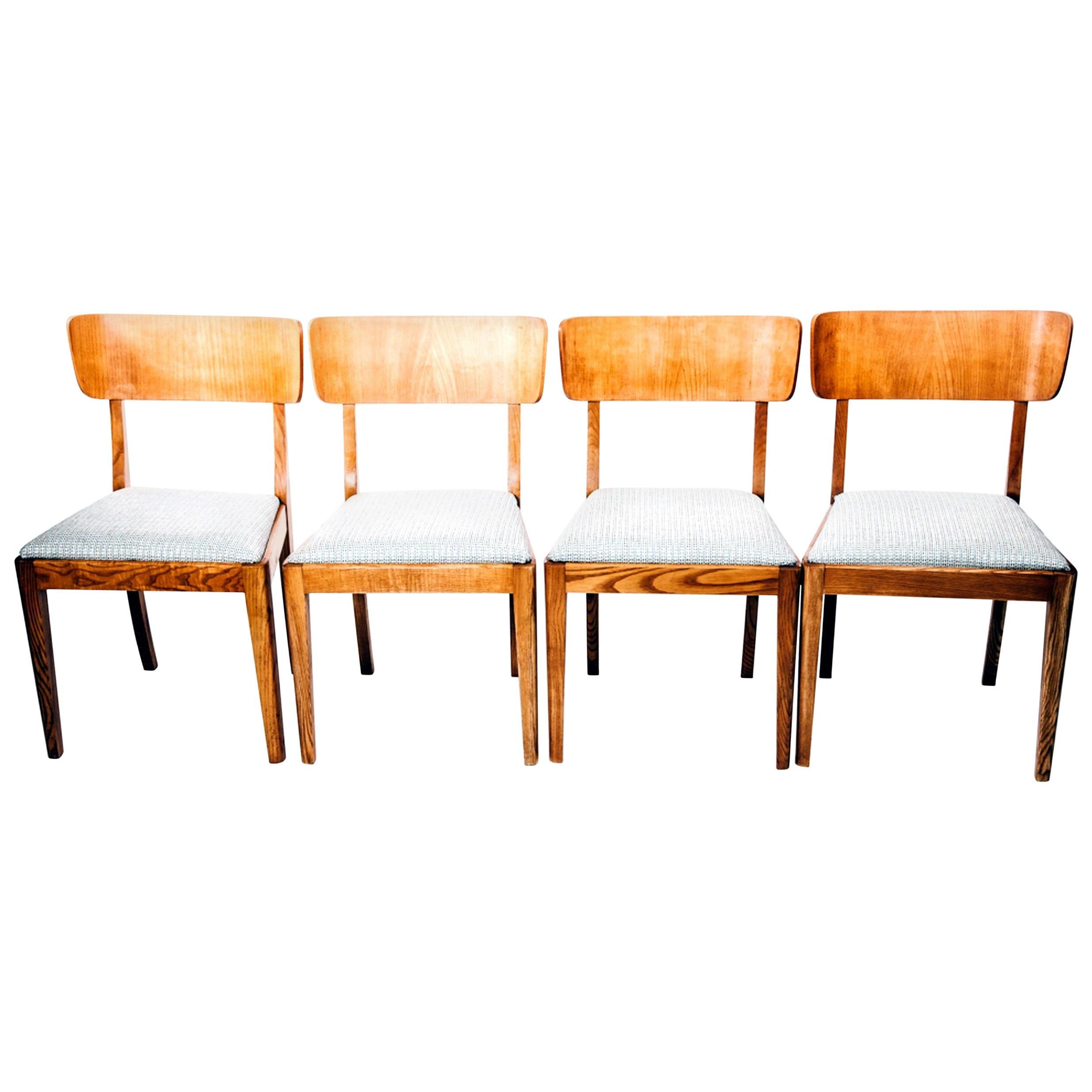 Swedish Midcentury Teak Chairs Set of Four, 1950s For Sale
