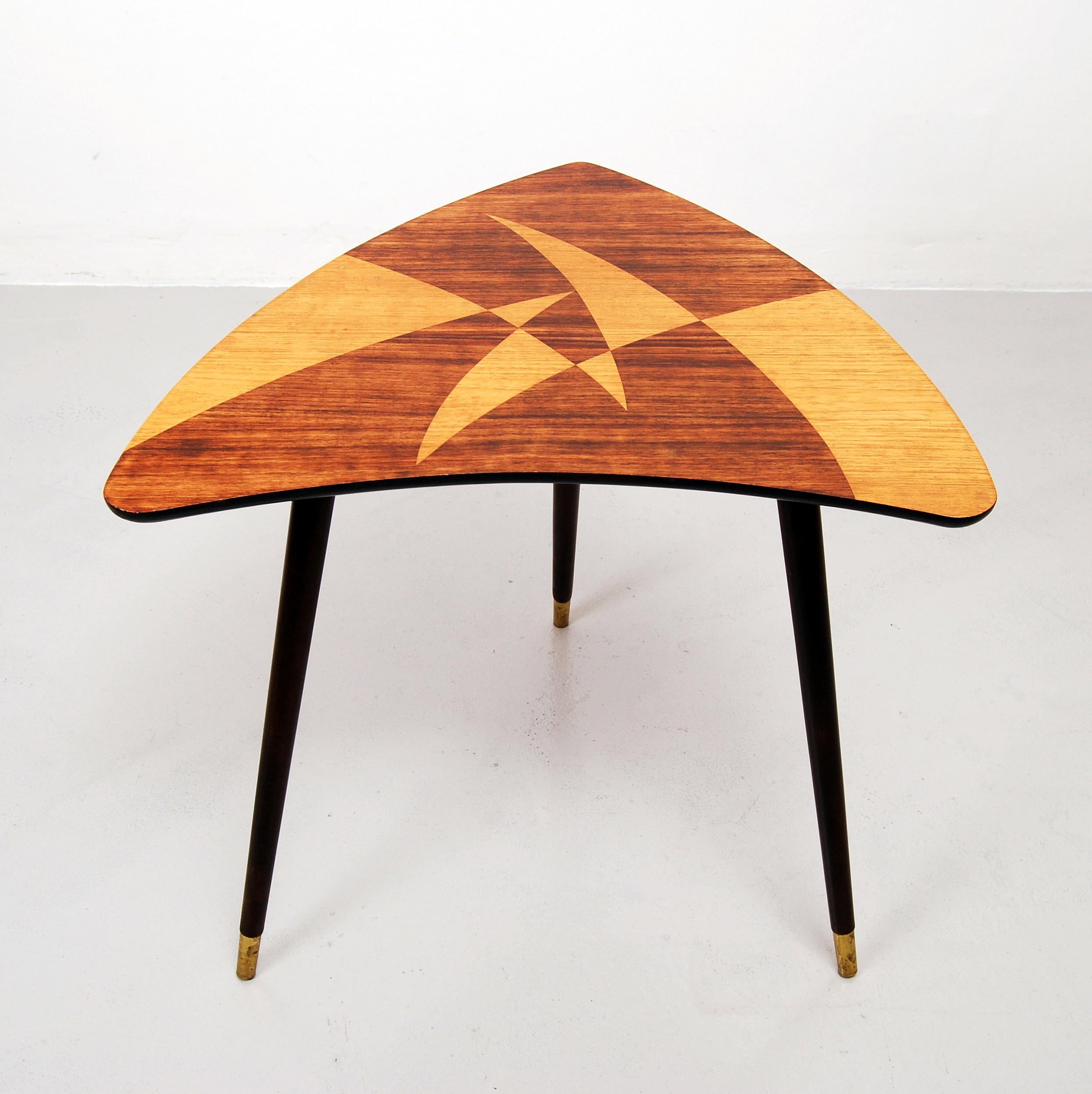 Scandinavian Modern Swedish Midcentury Triangle Shaped Side Table, 1950s