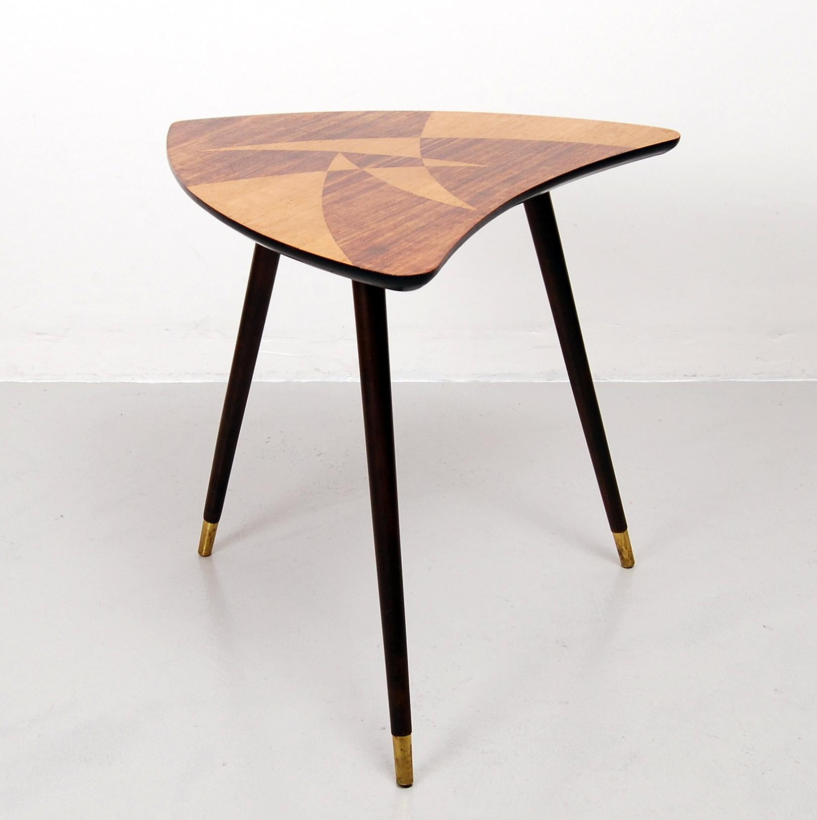 Swedish Midcentury Triangle Shaped Side Table, 1950s In Good Condition In Stockholm, SE