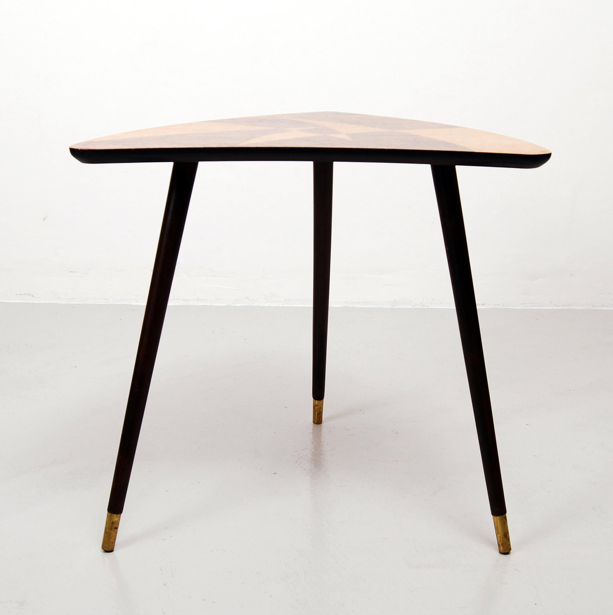 Mid-20th Century Swedish Midcentury Triangle Shaped Side Table, 1950s