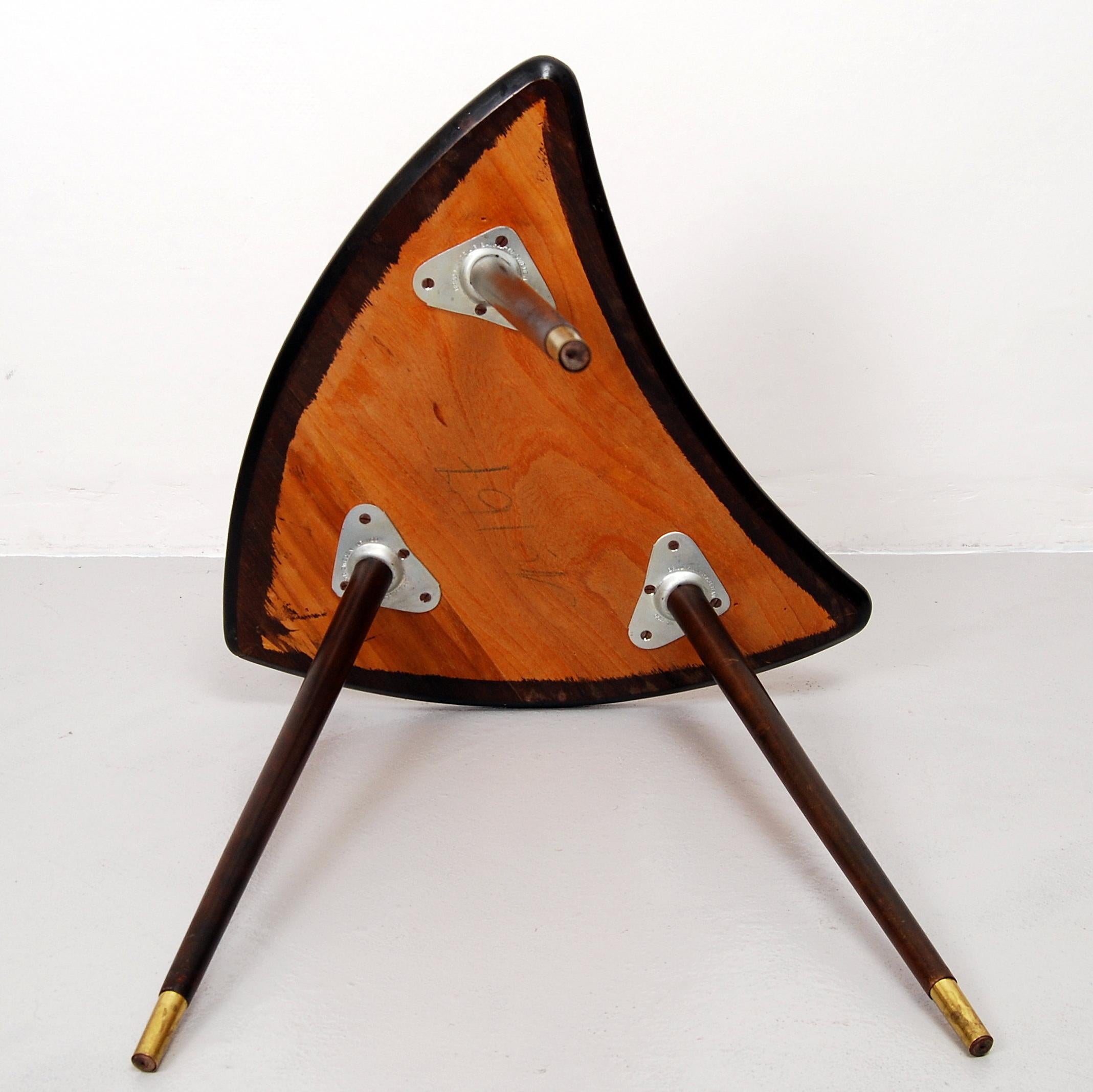 Swedish Midcentury Triangle Shaped Side Table, 1950s 1