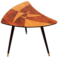 Swedish Midcentury Triangle Shaped Side Table, 1950s