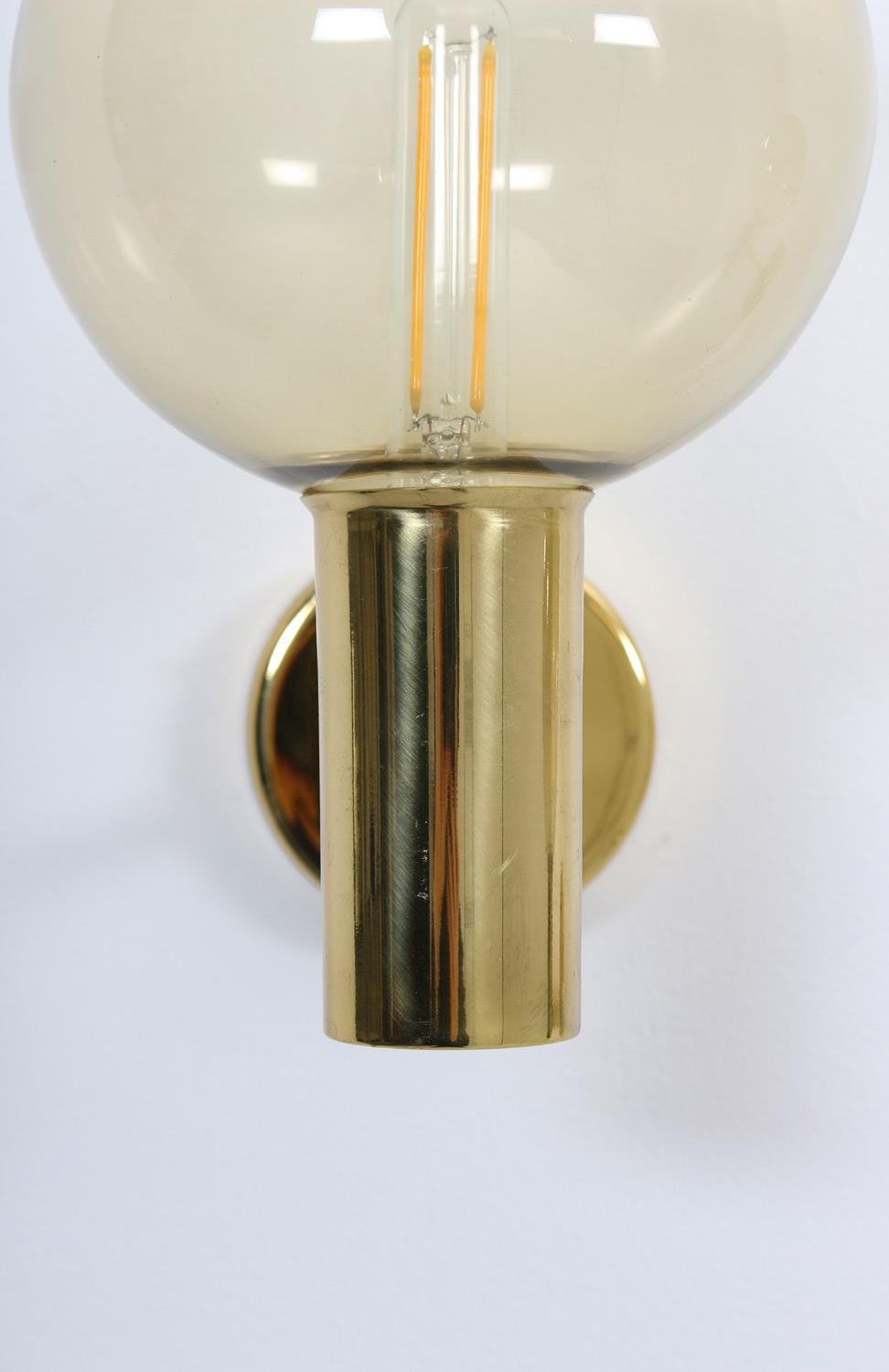Swedish Midcentury Wall Lamps in Brass and Glass by Hans-Agne Jakobsson 1