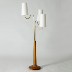 Swedish Midcentury Wooden Floor Lamp