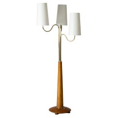 Swedish Midcentury Wooden Floor Lamp