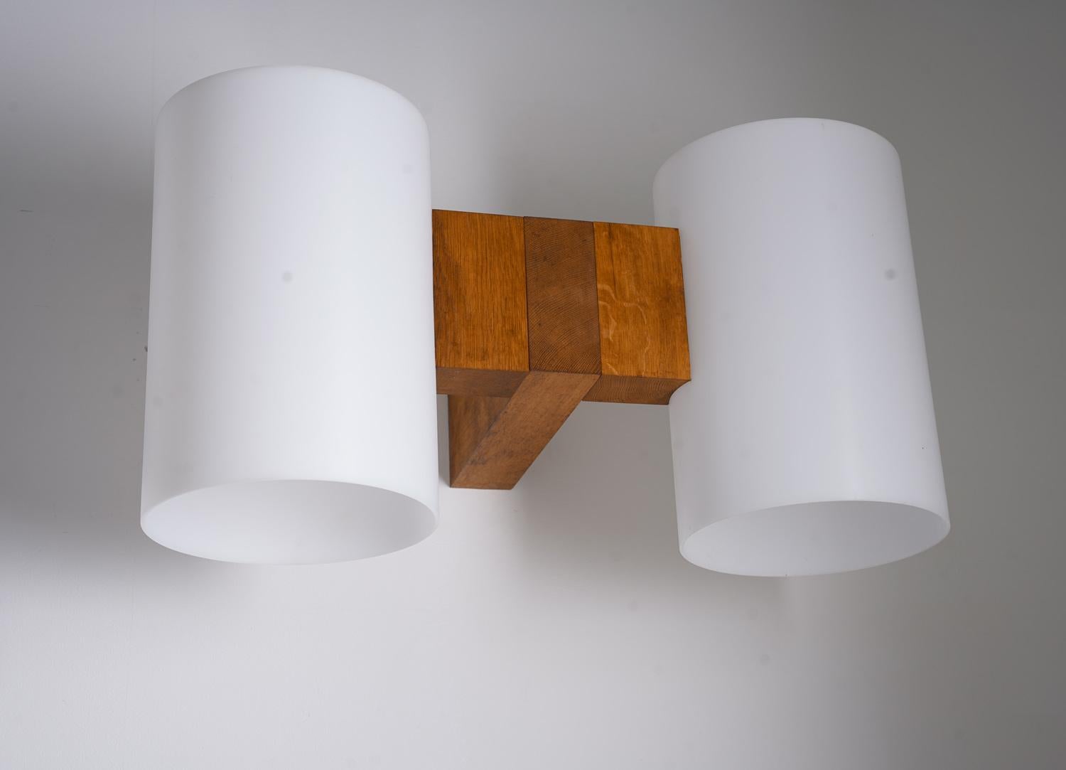 Plexiglass Swedish Midcentury XL Wall Lamps by Luxus For Sale