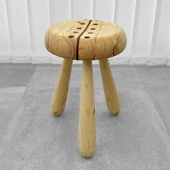 Swedish milking stool in pine and teak by Andreas Zätterqvist