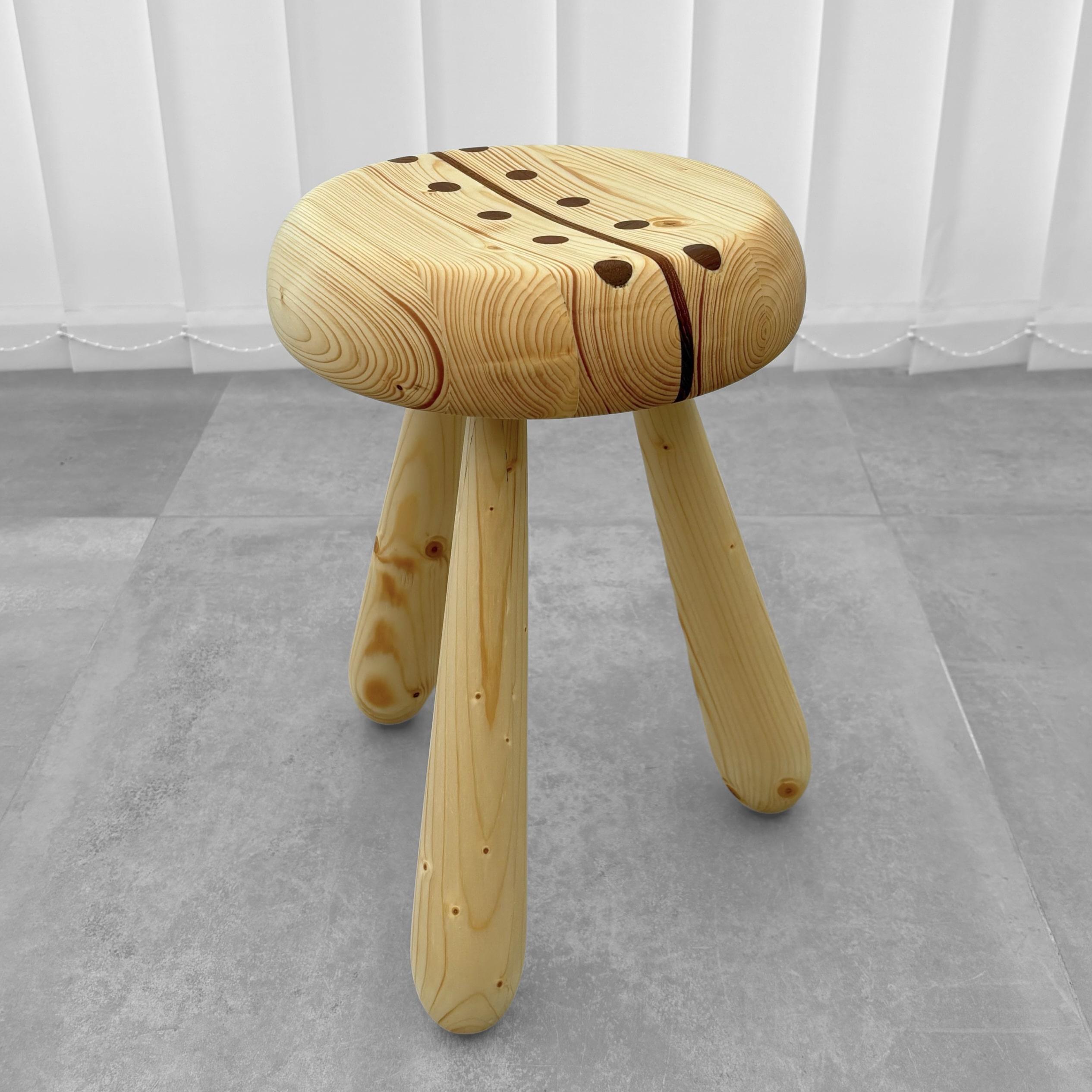 Suédois Tabouret de traite suédois en pin et teck par Andreas Zätterqvist en vente