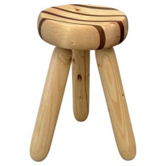 Swedish milking stool in pine and teak by Andreas Zätterqvist