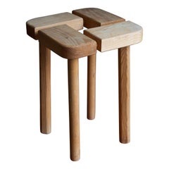 Swedish, Minimalist Stool, Pine, Sweden, c. 1970s