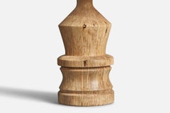 Swedish, Minimalist Table Lamp, Masur Birch, Rattan, Sweden, 1960s