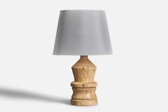 Swedish, Minimalist Table Lamp, Masur Birch, Sweden, 1960s