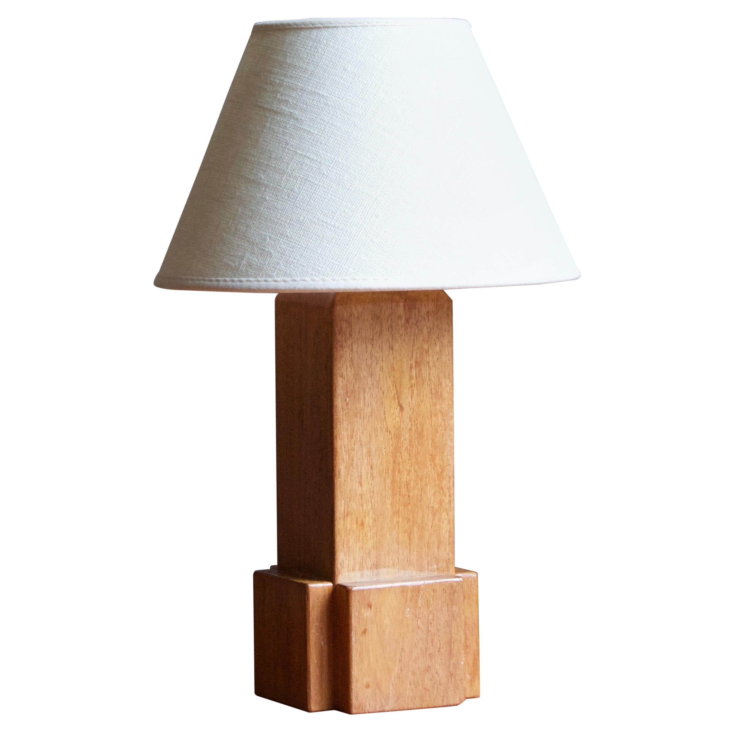 Swedish, Minimalist Table Lamp, Oak, Sweden, 1960s For Sale at 1stDibs |  oak table lamp