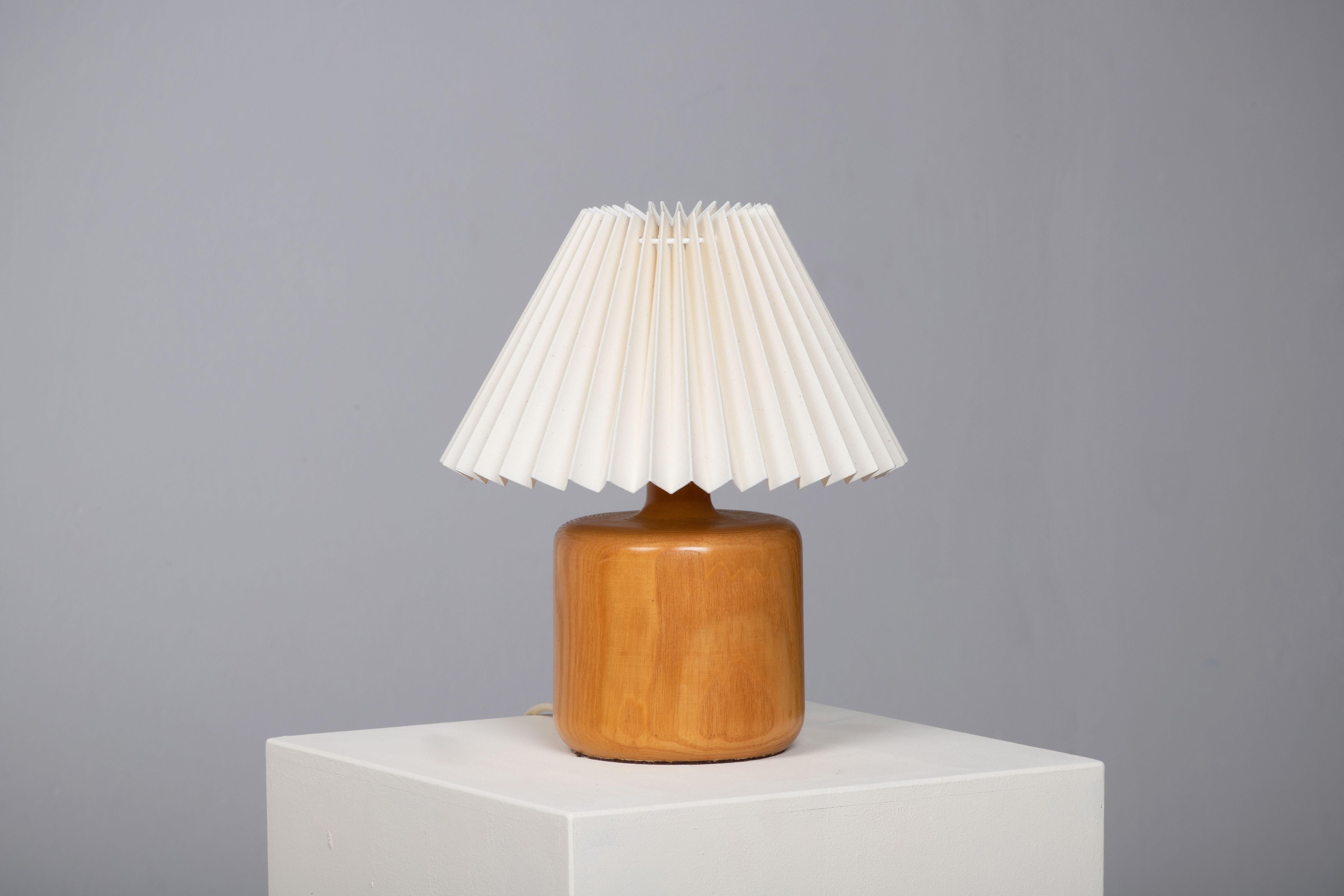 Mid-Century Modern Swedish, Minimalist Table Lamp, Pine, Sweden, 1970