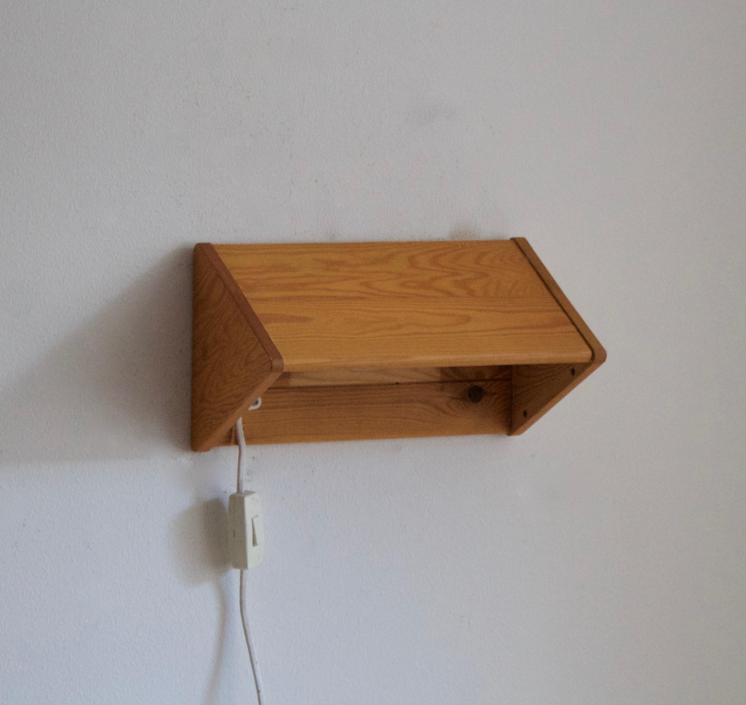 Late 20th Century Swedish, Minimalist Wall Lights / Sconces, Solid Pine, Sweden, 1970s