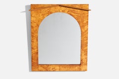 Swedish, Mirror, Burlwood, Original Mirror Glass, Sweden, 1930s