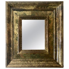 Antique Swedish Mirror with Metal Veneer