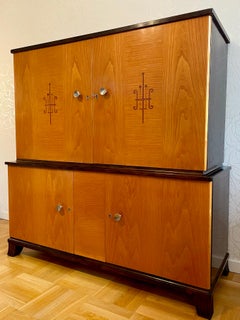 Swedish Modern 1930s Inlay Cabinet in Elm and Birch