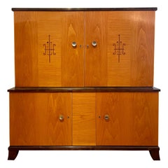Swedish Modern 1930s Inlay Cabinet in Elm and Birch