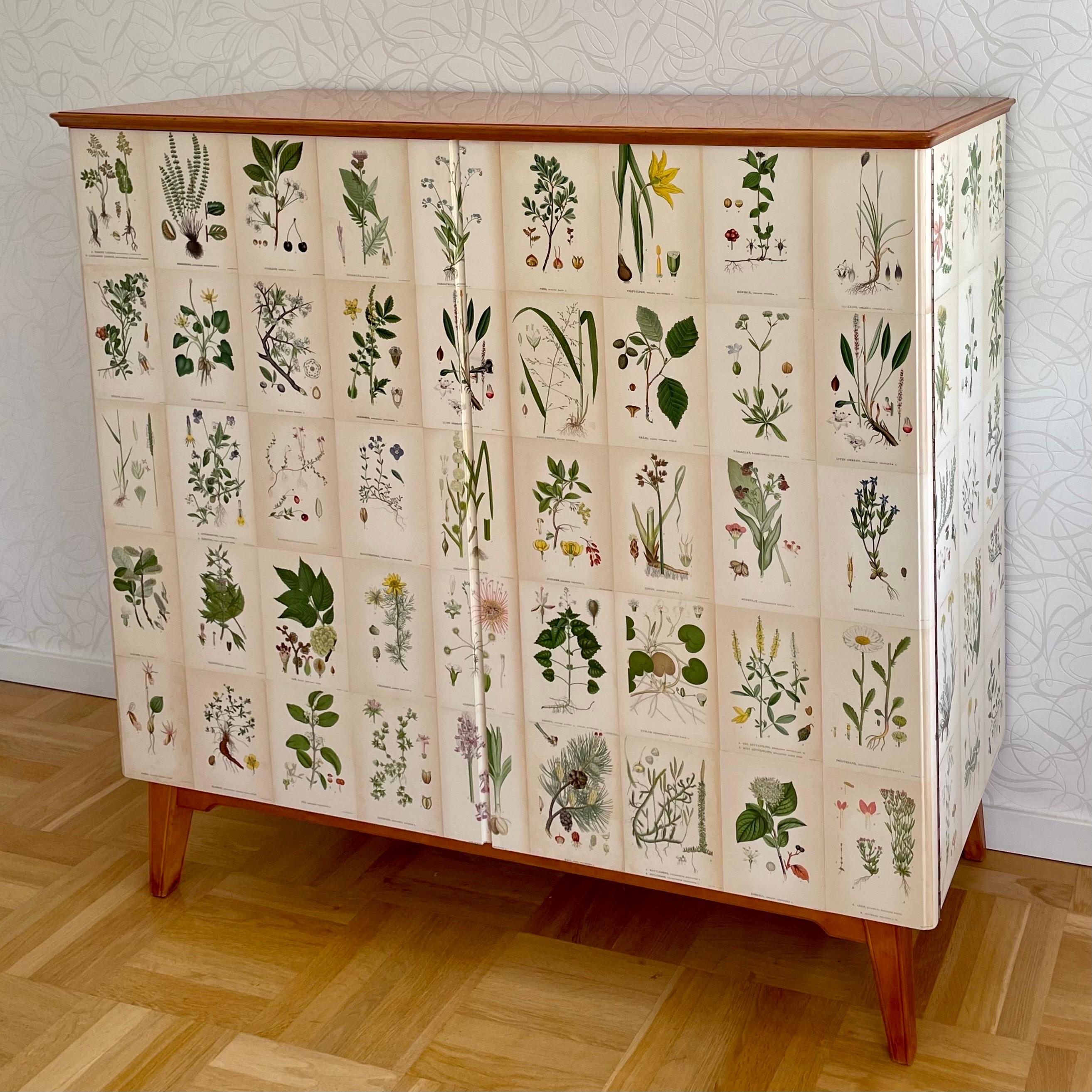 Scandinavian Modern Swedish Modern 1940s Nordens Flora Birch Cabinet in Josef Frank-style 