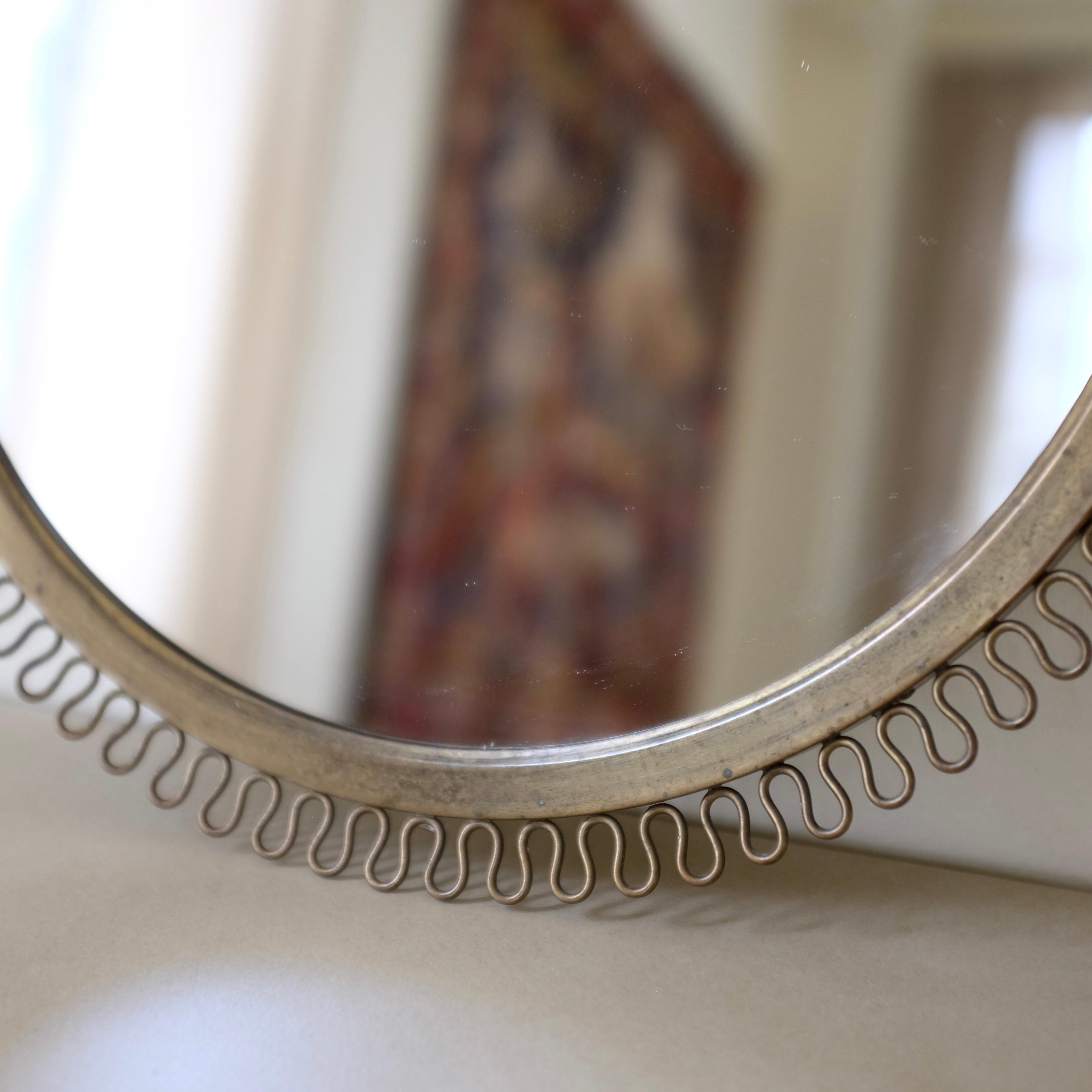 Scandinavian Modern Swedish Modern 1950's Brass mirror For Sale