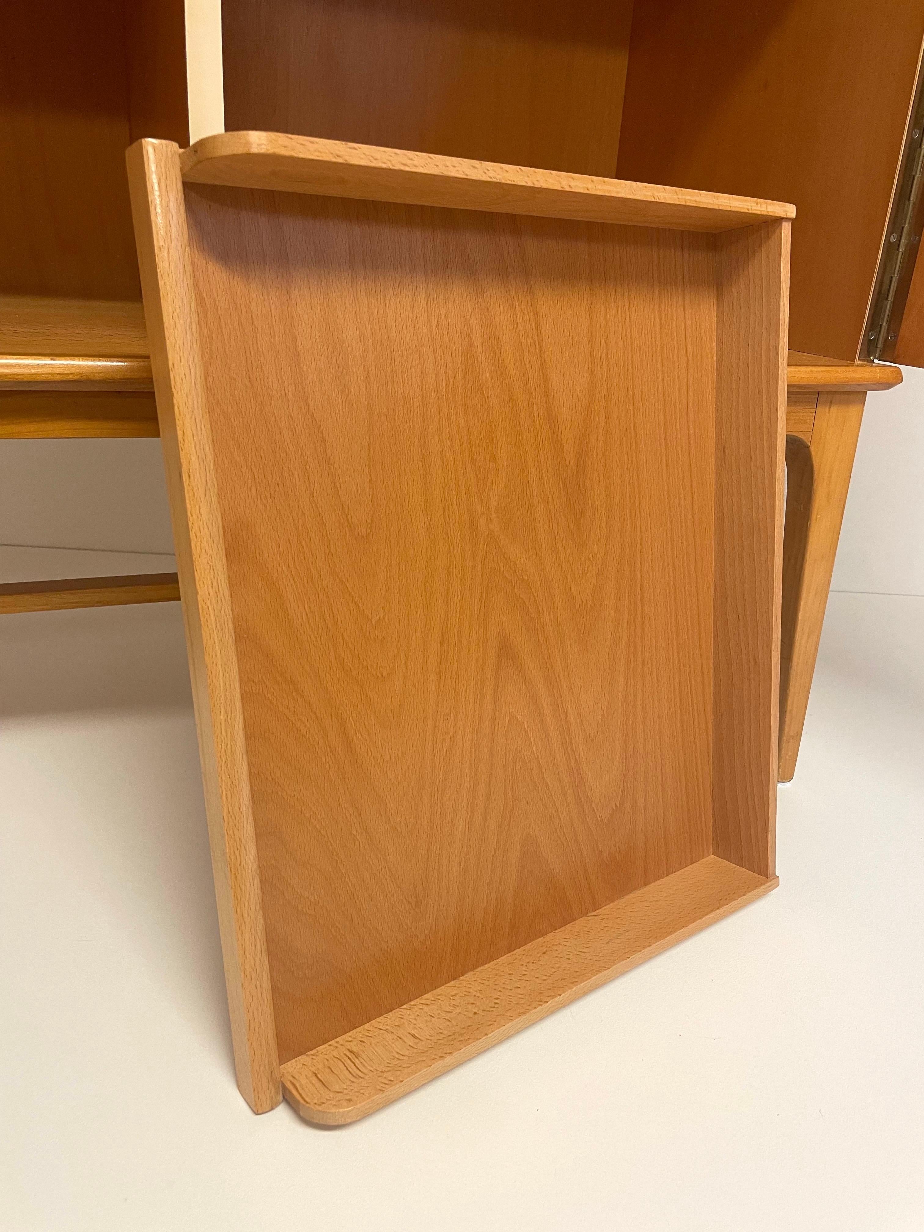 Armoire suédoise moderne des années 1950 en orme avec décor botanique ancien Nordens Flora en vente 6