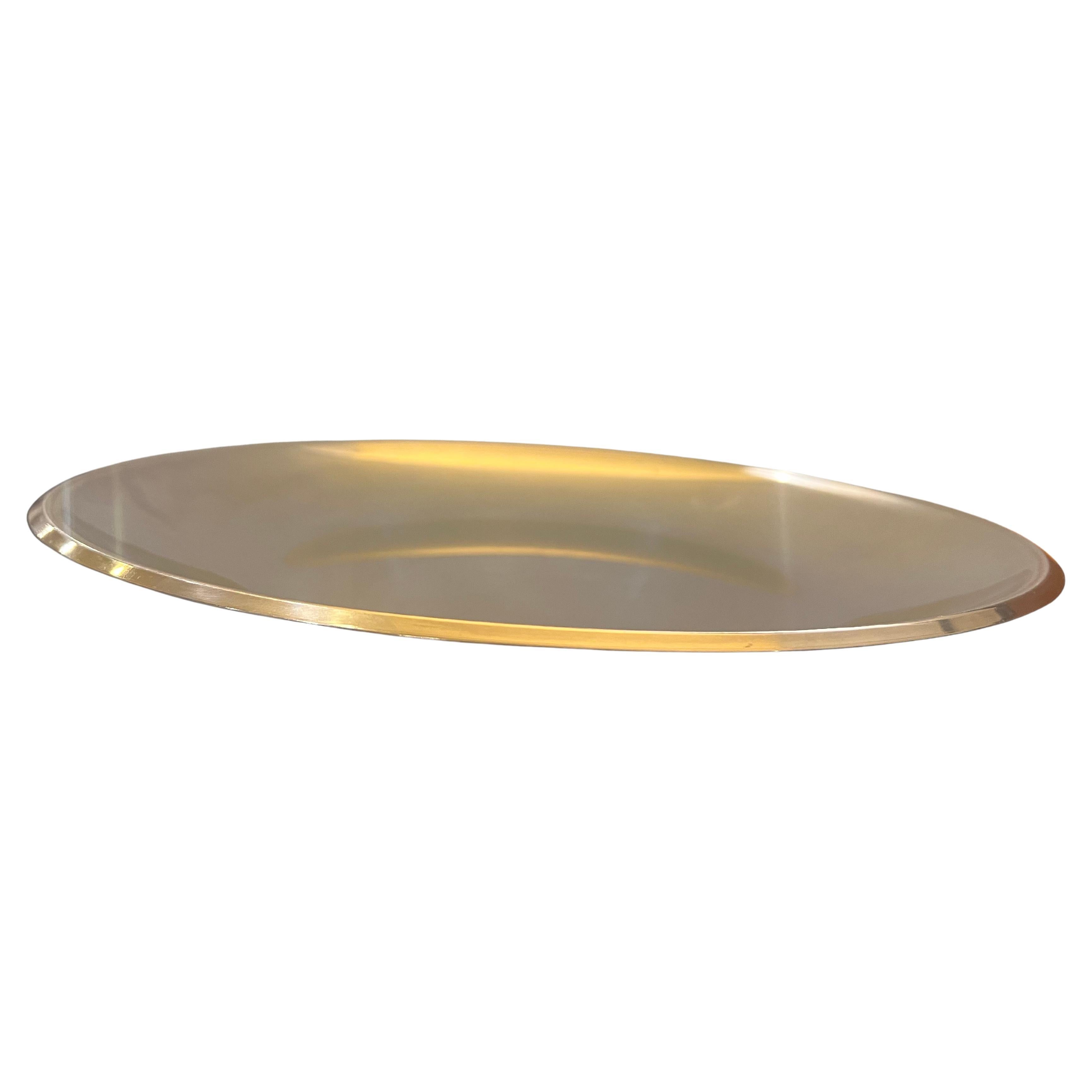 Grande ciotola in acciaio inox prendi tutto, ciotola per frutta di Gabis, Svezia, circa 1950, con bordo rialzato. Design by  Nils Sibdel.