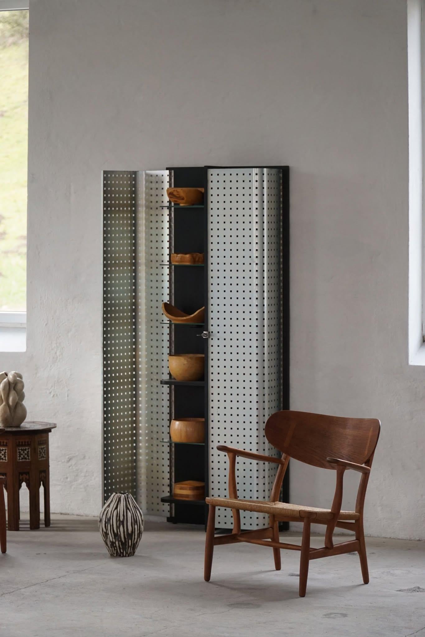 Brutalist Swedish Modern, A Tall Narrow Cabinet in Steel, Late 20th Century
