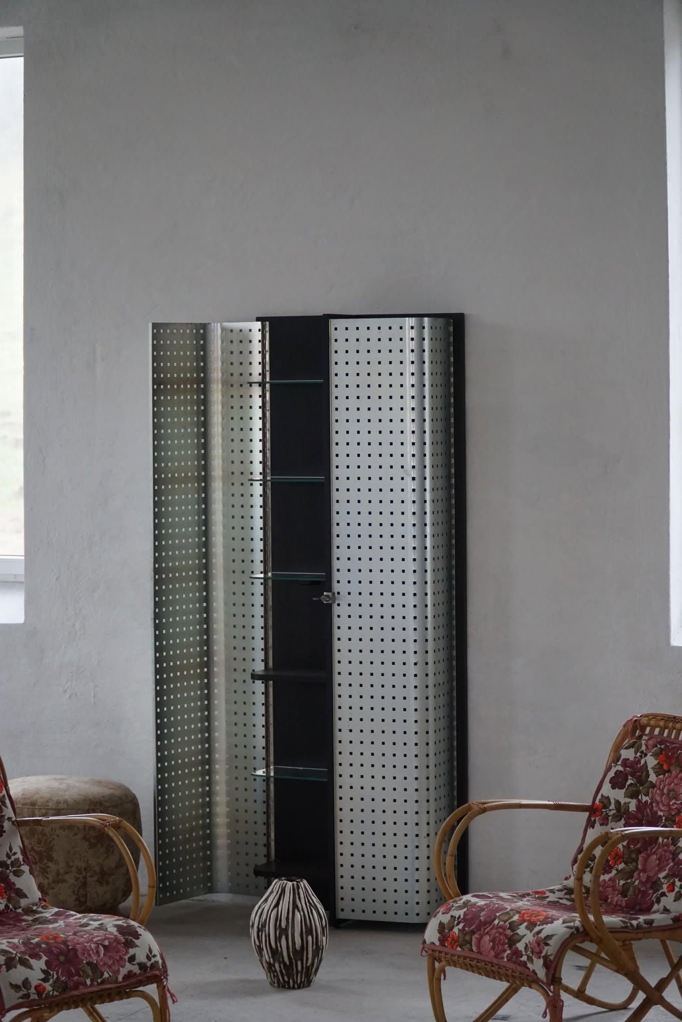 Swedish Modern, A Tall Narrow Cabinet in Steel, Late 20th Century 4