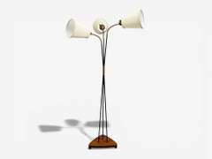 Swedish Modern, Adjustable Floor Lamp, Teak, Lacquered Metal, Sweden, 1960s