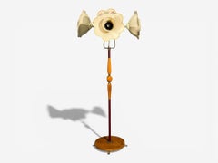 Swedish Modern, Adjustable Floor Lamp, Wood, Metal, Sweden, 1950s