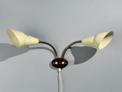 Swedish Modern, Adjustable Wall Light, Brass, Lacquered Metal, Sweden, 1950s