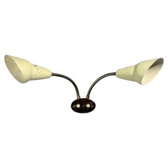 Swedish Modern, Adjustable Wall Light, Brass, Lacquered Metal, Sweden, 1950s