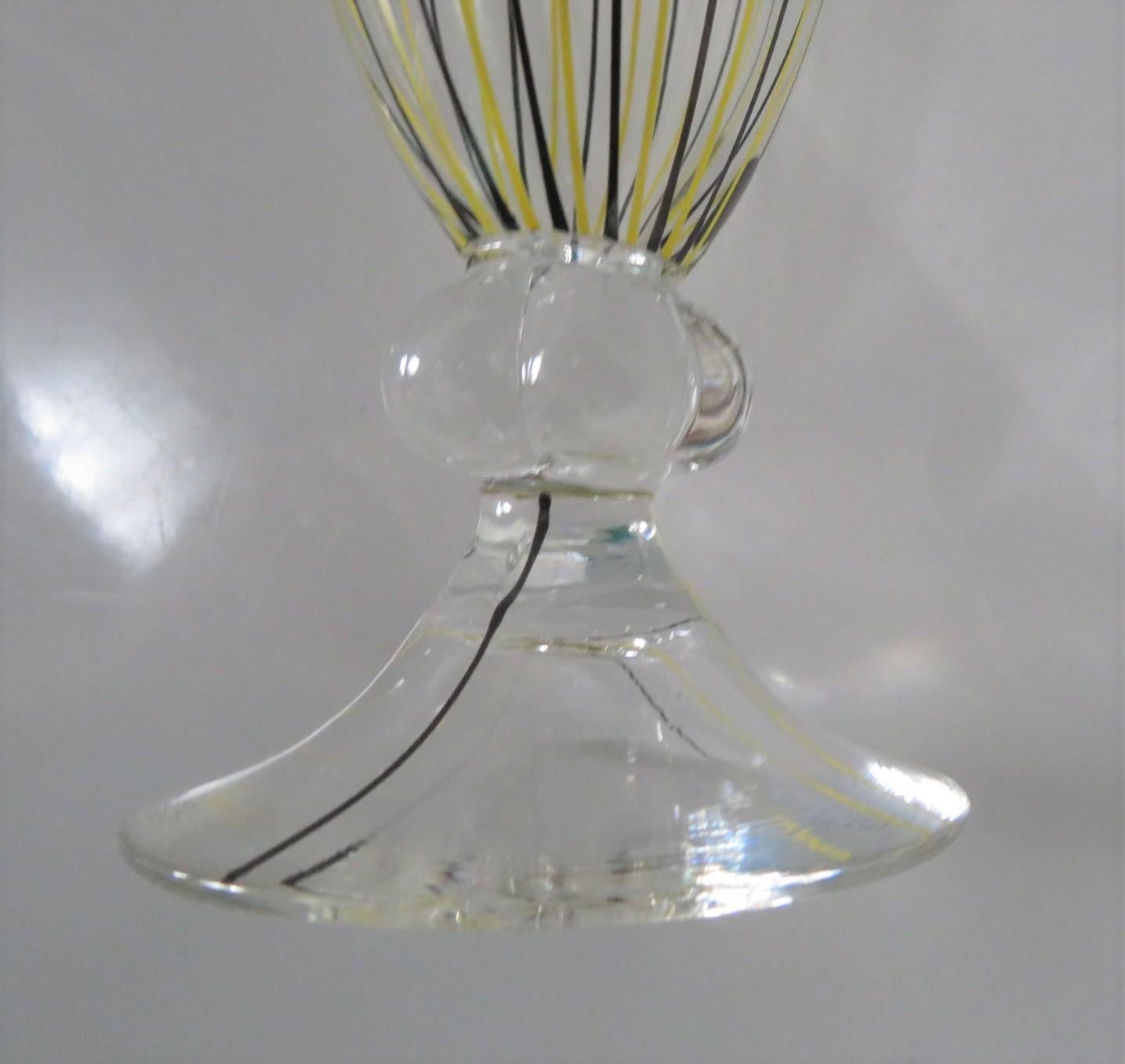 Swedish Modern AFORS Blown Glass Stemmed Vase, Sweden, 1940s For Sale 2