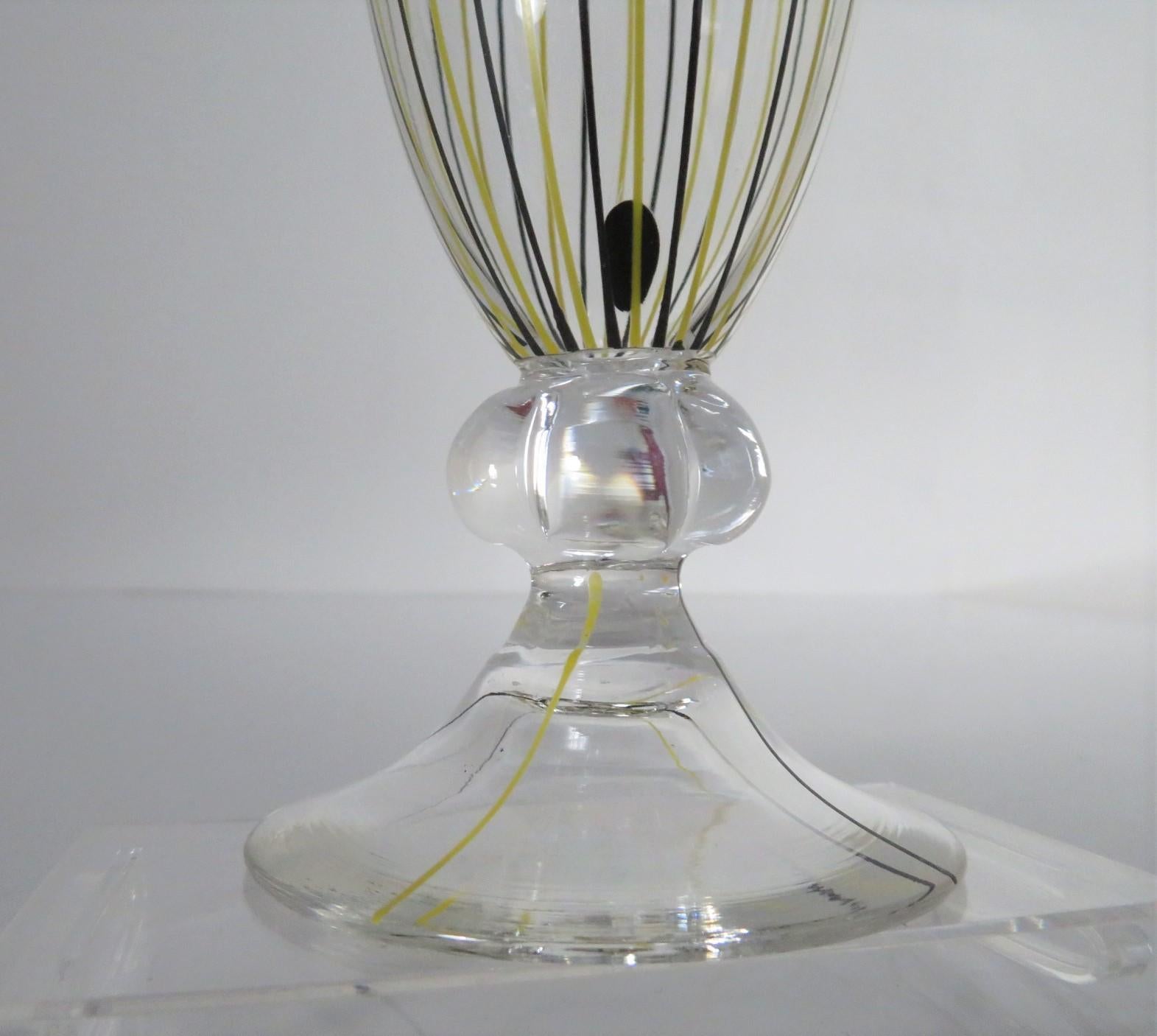 Vaso moderno svedese con stelo in vetro soffiato AFORS, Svezia, anni '40 in vendita 2