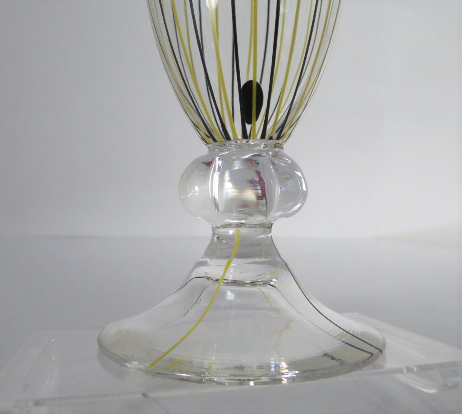 Swedish Modern AFORS Blown Glass Stemmed Vase, Sweden, 1940s For Sale 3