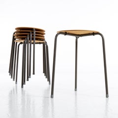 Swedish Modern, Architects Stools, Mahogany, 1950s attributed to Arne Jacobsen